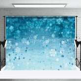 Aperturee - Cartoon Blue Snowflake Texture Photography Backdrop