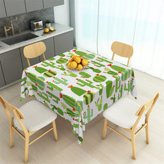 Aperturee - Cartoon Prickly Cactus Repeat Square Tablecloth
