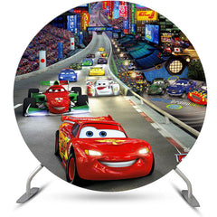 Aperturee Cartoon Themed Car Birthday Circle Backdrop Kit For Boy