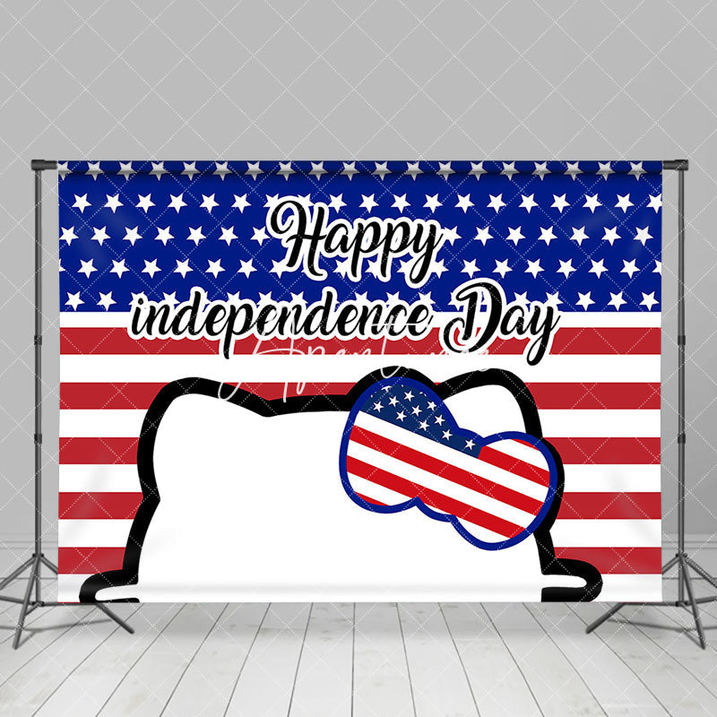 Aperturee - Cat Head Usa Flag Happy Independence Day Backdrop