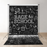 Aperturee - Chalk Drawing White Black Back To School Backdrop