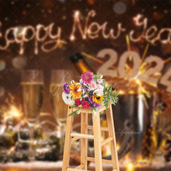 Aperturee - Champagne Celebration Happy New Year 2023 Backdrop