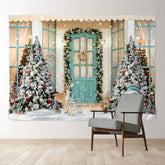 Aperturee - Cheer Snowman With Deer Merry Christmas Backdrop