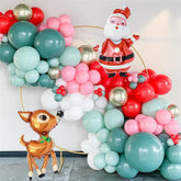 Aperturee - Christmas Balloon Garland Arch Kit Pink Santa Elk Party Decor