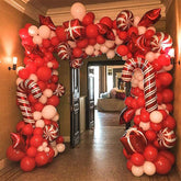 Aperturee - Christmas Garland Balloon Arch Kit Candy Red Star Gift | Party Decorations