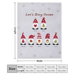 Aperturee - Christmas Gnome Custom Name Plush Fleece Blanket