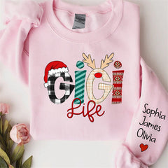 Aperturee - Christmas Love Custom Grandma Life Kids Sweatshirt