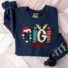 Aperturee - Christmas Love Custom Grandma Life Kids Sweatshirt