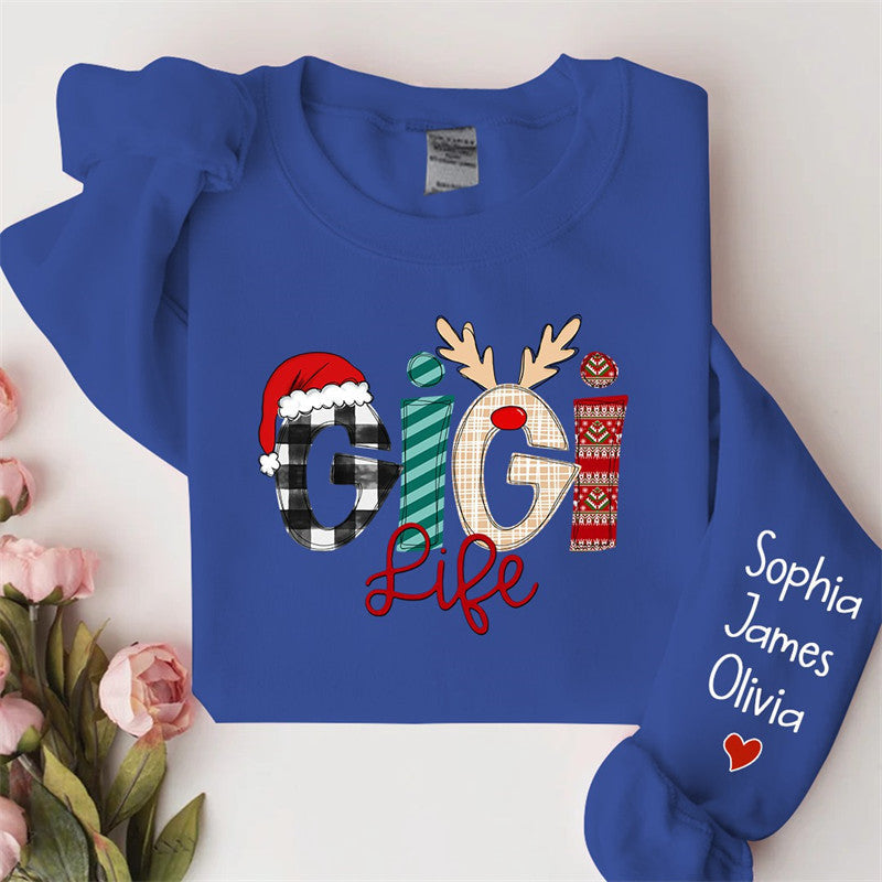 Aperturee - Christmas Love Custom Grandma Life Kids Sweatshirt