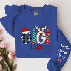 Aperturee - Christmas Love Custom Grandma Life Kids Sweatshirt