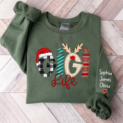 Aperturee - Christmas Love Custom Grandma Life Kids Sweatshirt