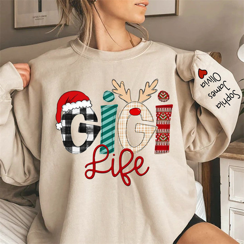 Aperturee - Christmas Love Custom Grandma Life Kids Sweatshirt
