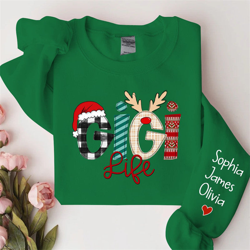 Aperturee - Christmas Love Custom Grandma Life Kids Sweatshirt