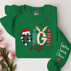 Aperturee - Christmas Love Custom Grandma Life Kids Sweatshirt
