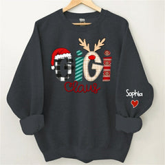 Aperturee - Christmas Plaid Claus Custom Grandma Kids Sweatshirt