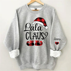 Aperturee - Christmas Santa Hat Shoes Custom Nana Kids Sweatshirt