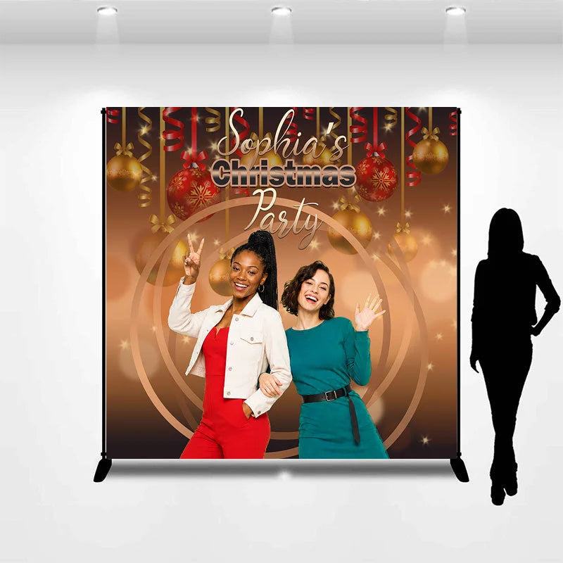 Aperturee - Circle Bauble Custom Photo Christmas Party Backdrop