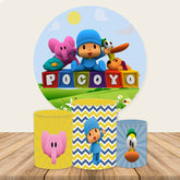 Aperturee Circle Cartoon Sky Animals Birthday Party Bsckdrop Kit