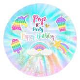 Aperturee Circle Colorful Rainbow Pop It Birthday Party Backdrop