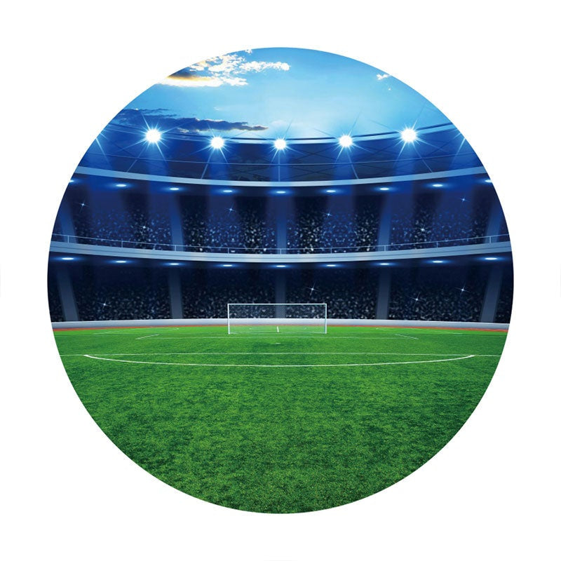 Aperturee - Circle Football Field Happy Birthday Backdrop For Boy