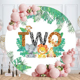 Aperturee - Circle Forest Animals Round 2nd Birthday Backdrop
