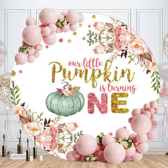 Aperturee - Circle Glitter Pumpking 1st Birthday Backdrop