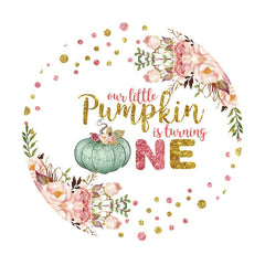 Aperturee - Circle Glitter Pumpking 1st Birthday Backdrop