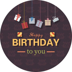 Aperturee - Circle Happp Birthday Gifts Backdrop For Decoration
