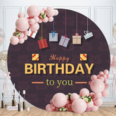 Aperturee - Circle Happp Birthday Gifts Backdrop For Decoration