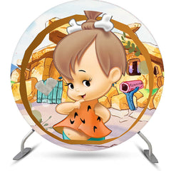 Aperturee - Circle Little Baby Round Birthday Party Backdrop kit