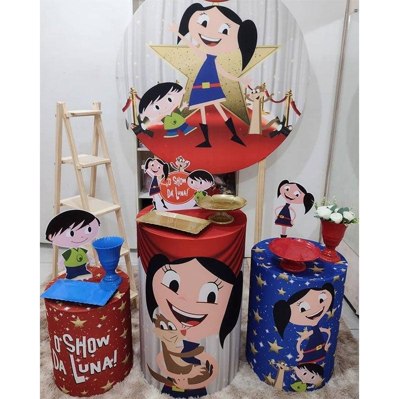 Aperturee Circle Luna Show And Red Carpet Birthday Party Backdrop Kit