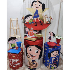 Aperturee Circle Luna Show And Red Carpet Birthday Party Backdrop Kit