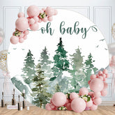 Aperturee - Circle Oh Baby Forest Gender Reveal Backdrop