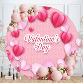 Aperturee - Circle Pink Love Happy Valentines Day Backdrop
