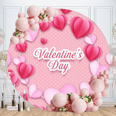 Aperturee - Circle Pink Love Happy Valentines Day Backdrop