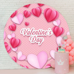 Aperturee - Circle Pink Love Happy Valentines Day Backdrop