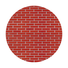 Aperturee - Circle Red Bricks Birthday Decoration Backdrop