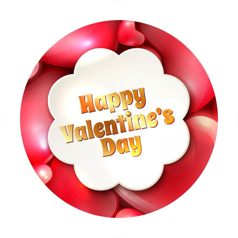 Aperturee - Circle Red Love Happy Valentines Day Backdrop