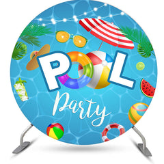 Aperturee - Circle Summer Pool Party Happy Birthday Backdrop Kit