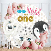 Aperturee - Circle Young Wild One Animals Birthday Backdrop