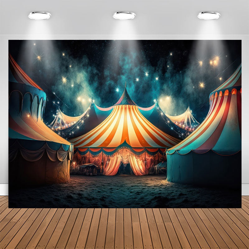 Aperturee - Circus Tents Smoke Star Night Birthday Backdrop