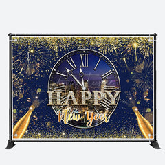 Aperturee - City Night Scene Sparkle Happy New Year Backdrop