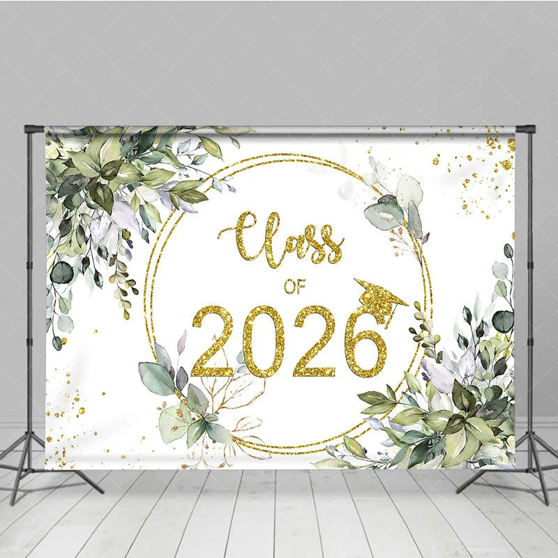 Aperturee - Class Of 2026 Leaves Boho Backdrop Photography Ideas