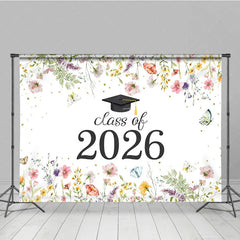 Aperturee - Class Of 2026 Spring Bloosom Flower Graduation Backdrop