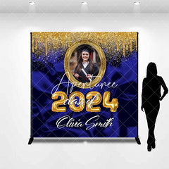 Aperturee - Class Of Blue Gold Custom Photo Graduation Backdrop