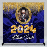 Aperturee - Class Of Blue Gold Custom Photo Graduation Backdrop