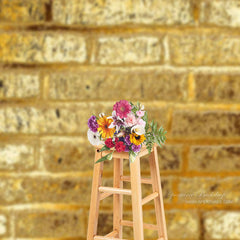 Aperturee - Classic Gold Brick Wall Photography Studio Backdrop