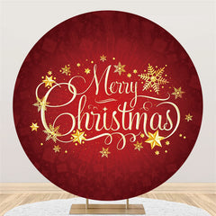 Aperturee Classical Snowflake Merry Christmas Round Backdrop