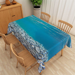 Aperturee - Clear Underwater Cobblestone Blue Dining Tablecloth