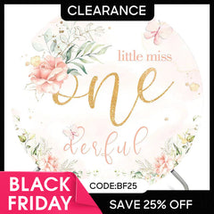 (Ship In 24HR) 1.8M Little Miss Onederful Happy Birthday Circle Backdrop